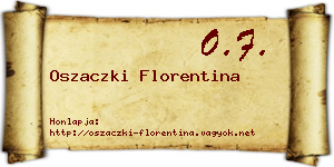 Oszaczki Florentina névjegykártya