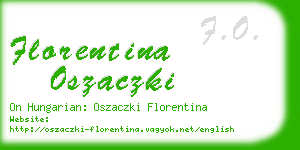 florentina oszaczki business card